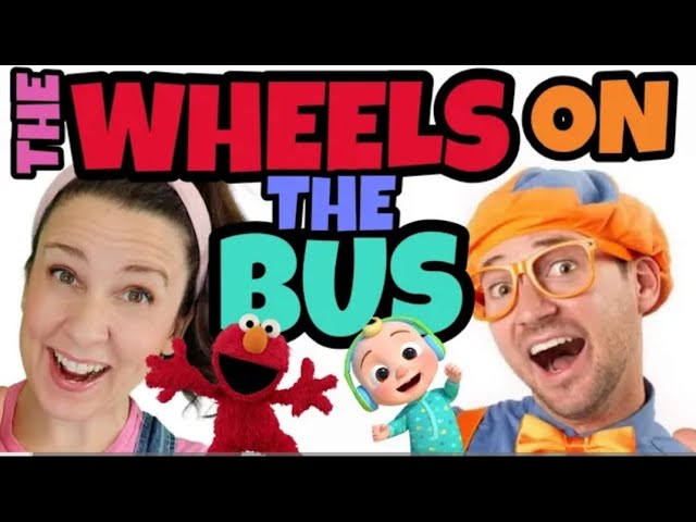 Wheels on the Bus | Ms Rachel, Elmo, Blippi, + Cocomelon! | MASH