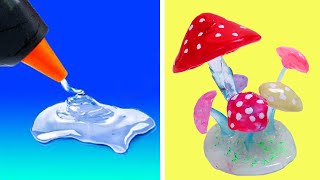 Желейные грибы своими руками клеевым пистолетом | How to make mushrooms diy by Olya Rainbow