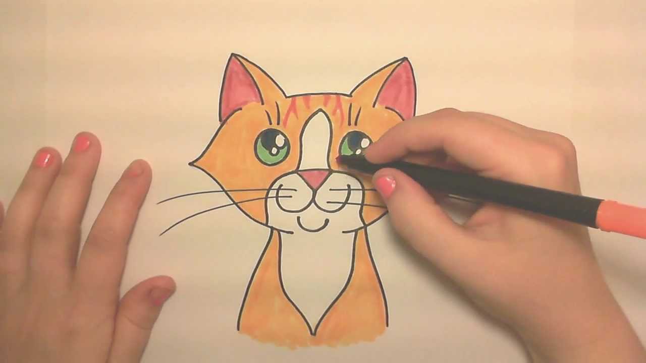 Learn to Draw a Cute Orange Tabby Cat Face -- iCanHazDraw! - YouTube