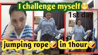 ONE WEEK JUMPING ROPE START NOW (1st day) gawin ko na kayang one month para challenge talaga