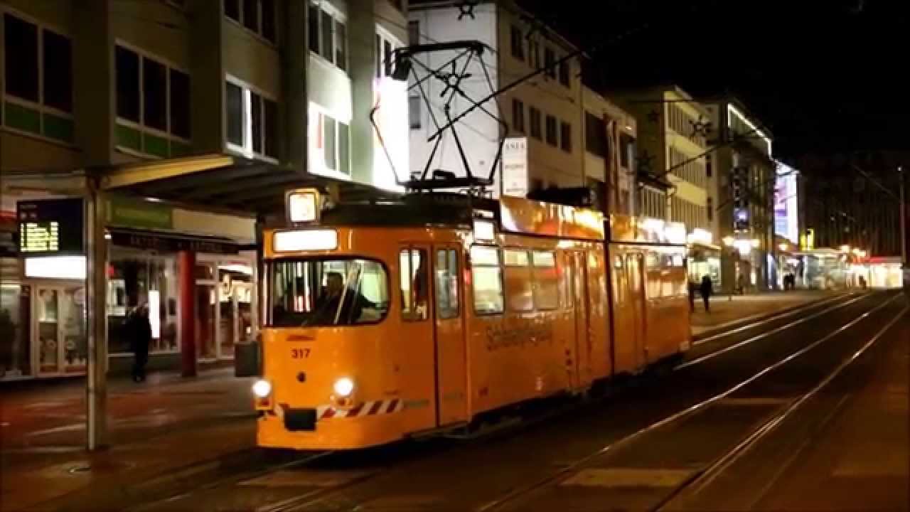 Tram Kassel - Arbeitstriebwagen 317 in Fahrt
