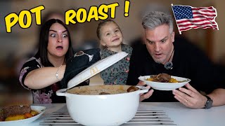 Brits Try [POT ROAST for the first time! ***Better than ours!!!***
