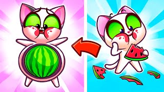 Don't Play With Food!🍉Healthy Eating Habiths For Kids || Purr-Purr Stories