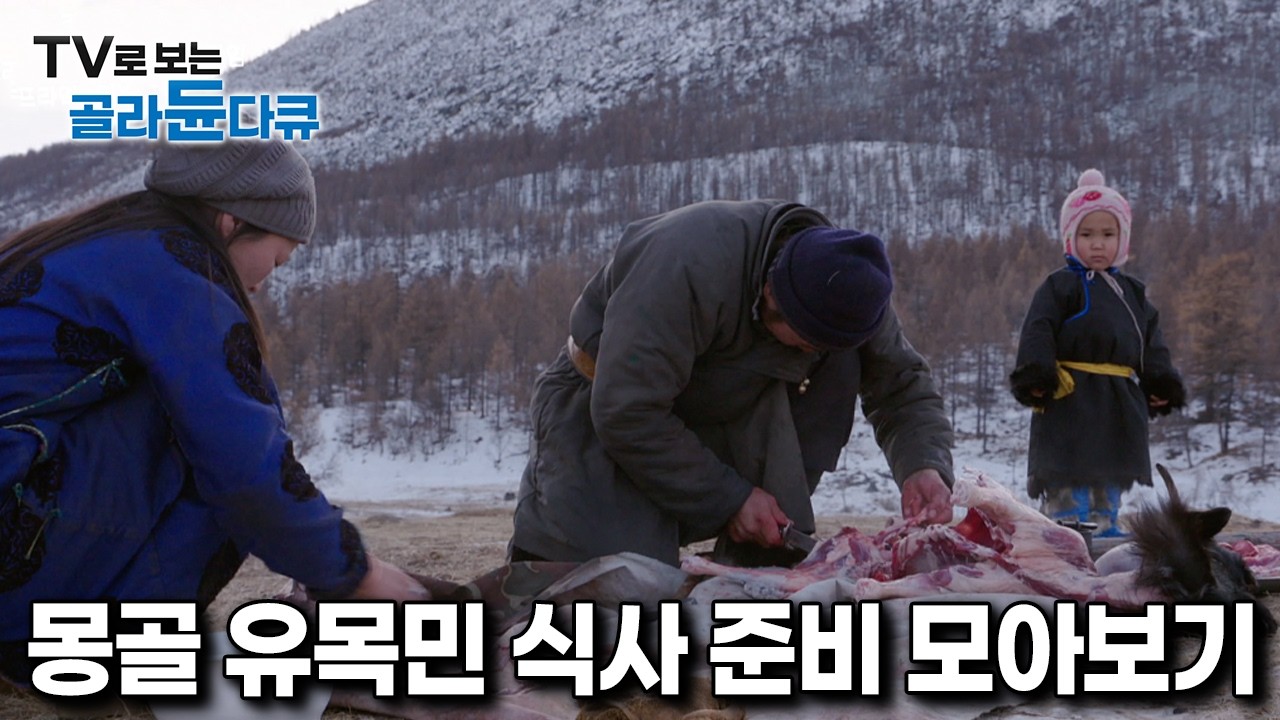 ‘그야말로 날 것’｜원시적 생활 그대로 척박한 환경에서 기막힌 한끼 식사 차려내는 몽골 유목민 모음｜#골라듄다큐