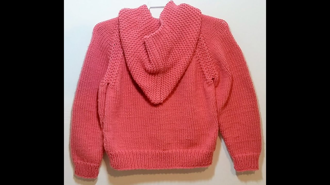 Casaco em Tricô com Capuz e Bolsos - 6/8 anos-Parte 2 - Mangas, Costuras e Capuz.