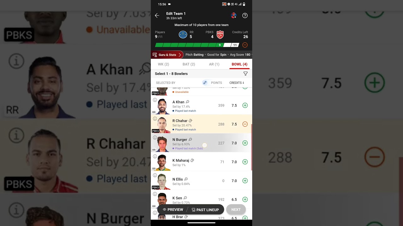 PBKS VS RR DREAM11 PREDICTION |EDIT FANTASY| 