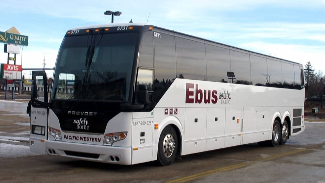 Pacific Western Ebus (Red Arrow Motorcoach) Prevost H3-45 - 5731 (Edmonton  - Calgary) - YouTube