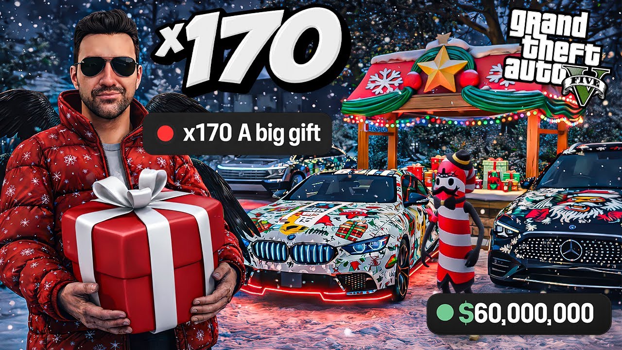 GTA 5 RP DE TAM 170 ADET BIG GIFT AÇTIM! TAM 60 MİLYON DOLAR HARCADIM / BAKIN NELER ÇIKTI !?