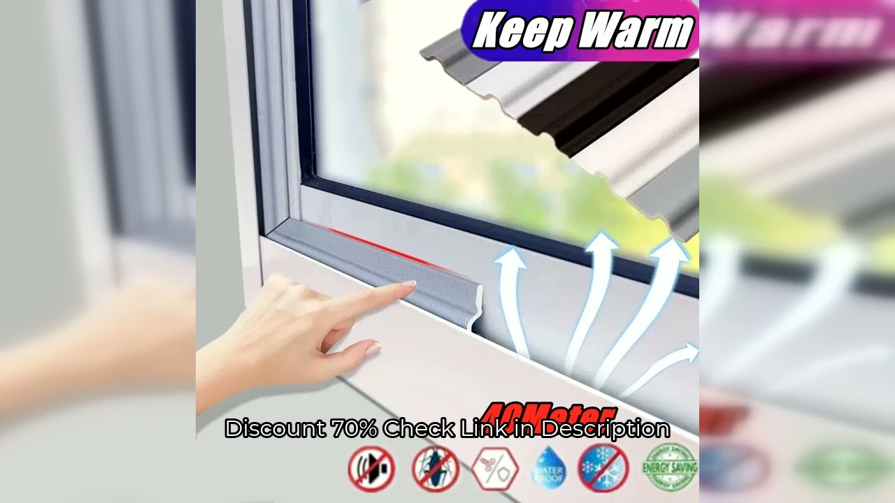 40M-4M Acoustic Insulation Foam Window Weather Seal Strip for Sliding Door Windows Windproof Soundpr