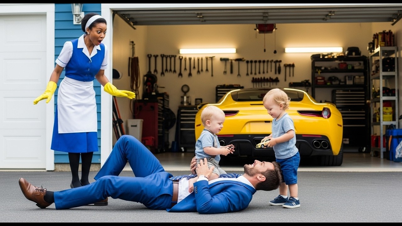 _Un PDG s'évanouit en voyant son ex-bonne sortir d'un jet privé avec des triplés và un collier