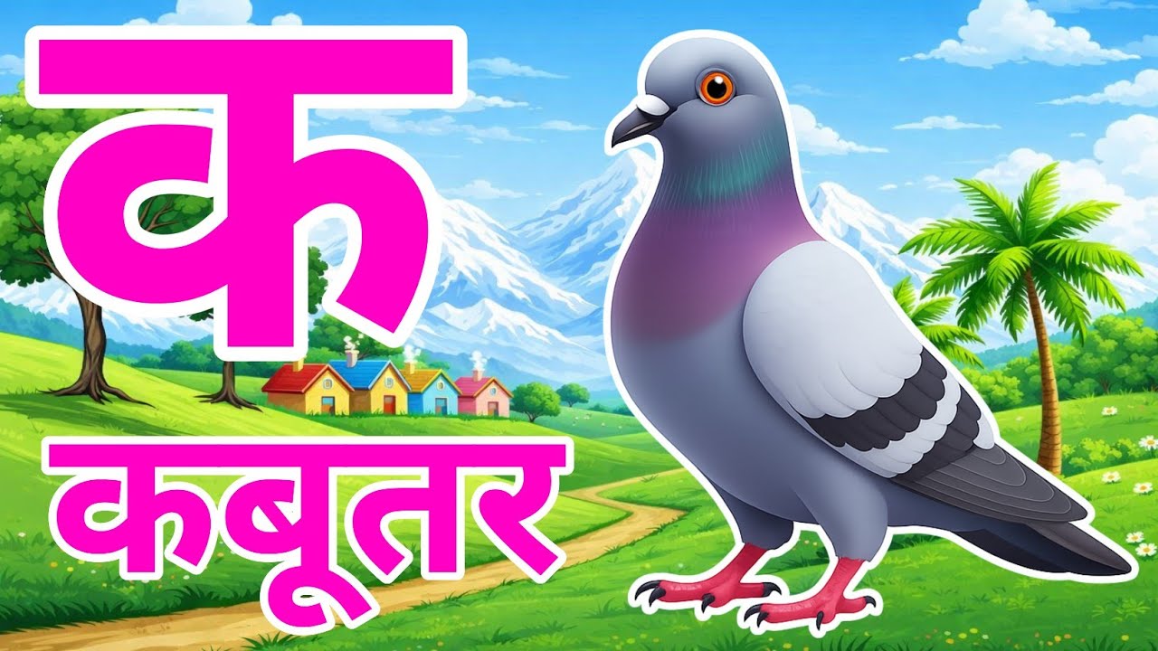 क से कबूतर, अ से अनार a se anaar k se kabutar I Hindi varnmala I ABCD क से कबूतर अ से अनार, for kids