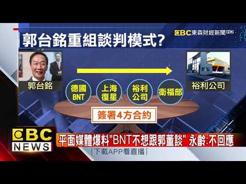 郭台銘要買BNT疫苗 上海復星首喊話「領導仍討論中」 @57ETFN