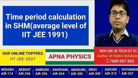 Time period calculation in SHM(average level of IIT JEE 1991) 3rd method in next video