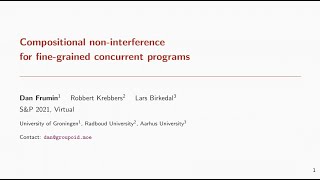 Compositional Non-Interference for Fine-Grained Concurrent Programs
