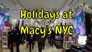 ⁴ᴷ Walking Tour of Macy's Herald Square and Windows in NYC during the 2017 Holidays
