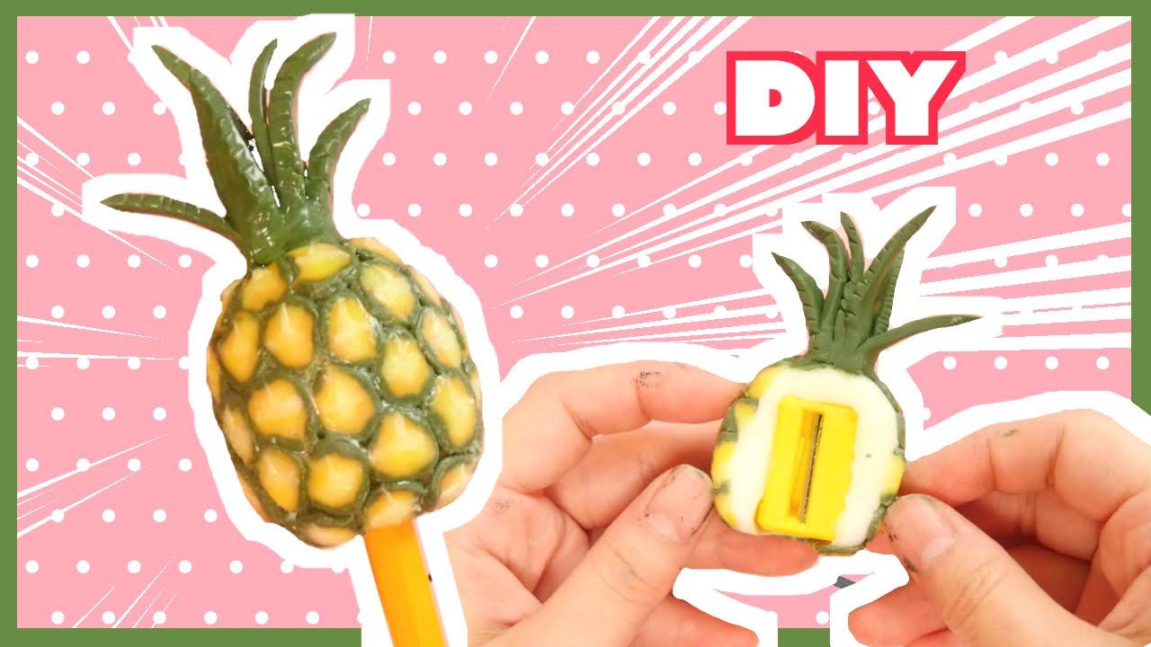 DIY Pineapple Clay Pencil Sharpener PPAP Pen pineapple apple pen