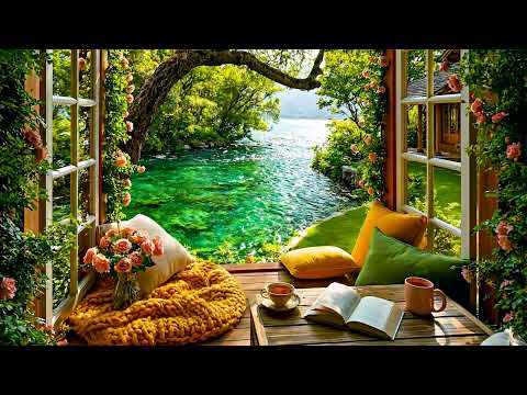 Summer Lake Window Ambience 🌸 Birdsong, Gentle Lakeside & Peaceful Ambience for Deep Calm Rest