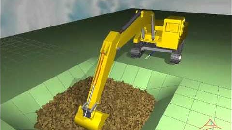Mutlbody dynamics simuation of  backhoe digging operation