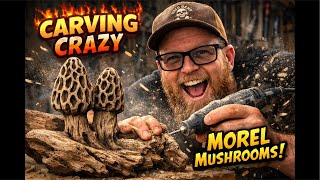 I turned no Driftwood Into REALISTIC Morel Mushrooms Using ONLY a Dremel (This Got Wild)