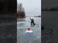 Man builds ice carousel on frozen lake