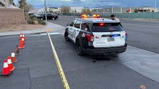 Police on scene where Teslas were set on Fire in Las Vegas