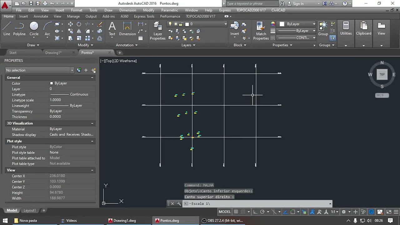 Lisp Gerar Malha de coordenadas já na escala