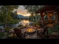 Relaxing With Smooth Jazz Instrumental Music Cozy Campfire Peaceful Porch Vibes Nature Sounds 