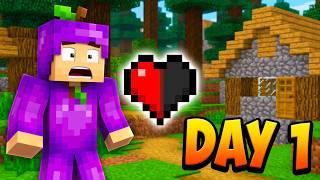HorlCraft Hardcore Episode 1: Surviving the First Day! (Barely Survived)