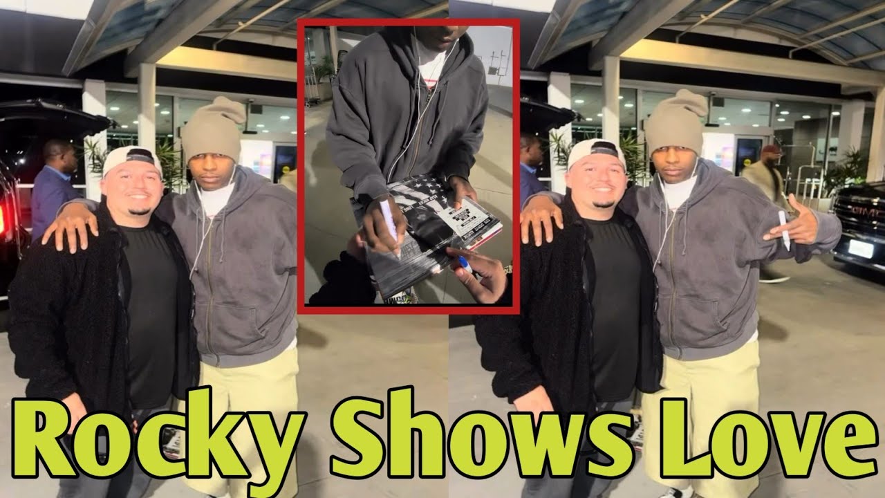 A$AP Rocky signing autographs last night at LAX airport