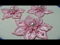 Вышивка: Розовый цветок с бусиной | Embroidery : Pink Flower with bead
