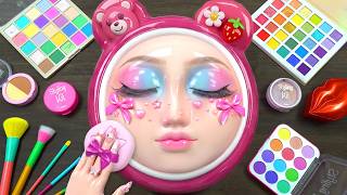 Satisfying Watermelon Base Makeup: Slow Motion Foundation Spreading