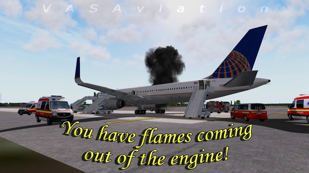 [REAL ATC] United B757 suffers ENGINE FIRE departing from Newark! - YouTube