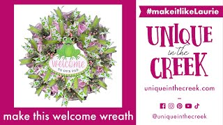Welcome Frog Deco Mesh Floral Wreath (KIT-125-RI) | By Laurie