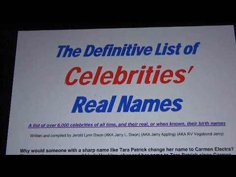 The Definitive List of Celebrities' Real Names created by Jerry L