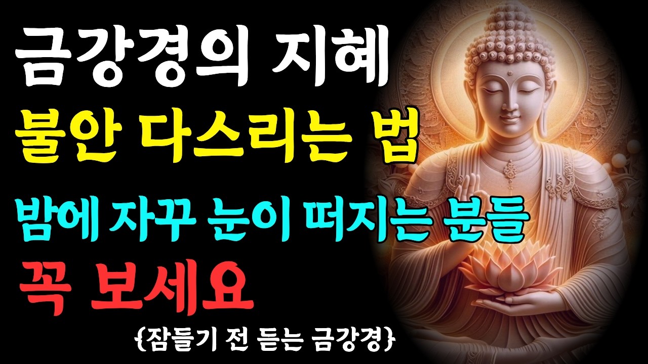 금강경 단 한 줄, 오늘 밤 불안을 멈취드립니다 | 부처님 말씀 | 부처님 법문 | 삶의 지혜 | 불면|금강경의 지혜 | 불교오디오북|자면서 듣는 부처님 말씀