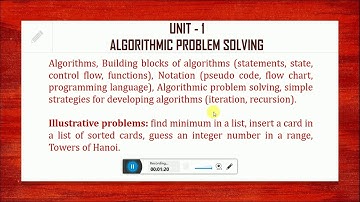 GE8151(PSPP) - Unit 1- Introduction