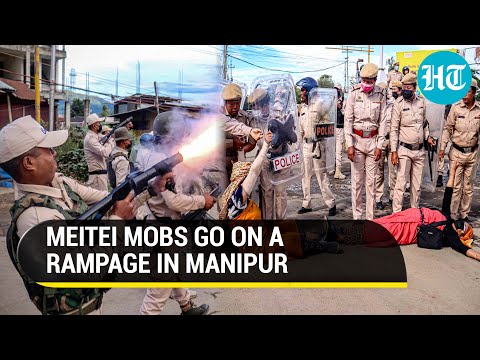 Manipur Mayhem: Meitei Mobs Pelt Stones, Attack Police Stations In Imphal | Watch