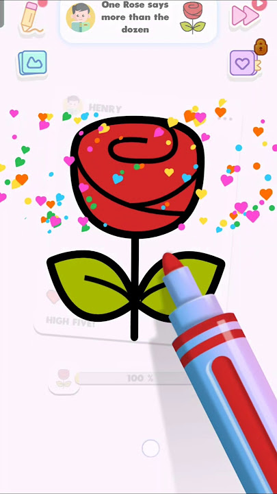 Bunga Mawar Merah #gaming #gamemewarnai #shortfeed #shorts #painting #mewarnai