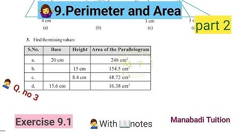 7th class maths|Chapter 9|🤷 Perimeter and Area|💁‍♀️Exercise 9.1| Q no 3| part 2|with notes|