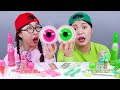 Pink VS Green Dessert Mukbang DONA 