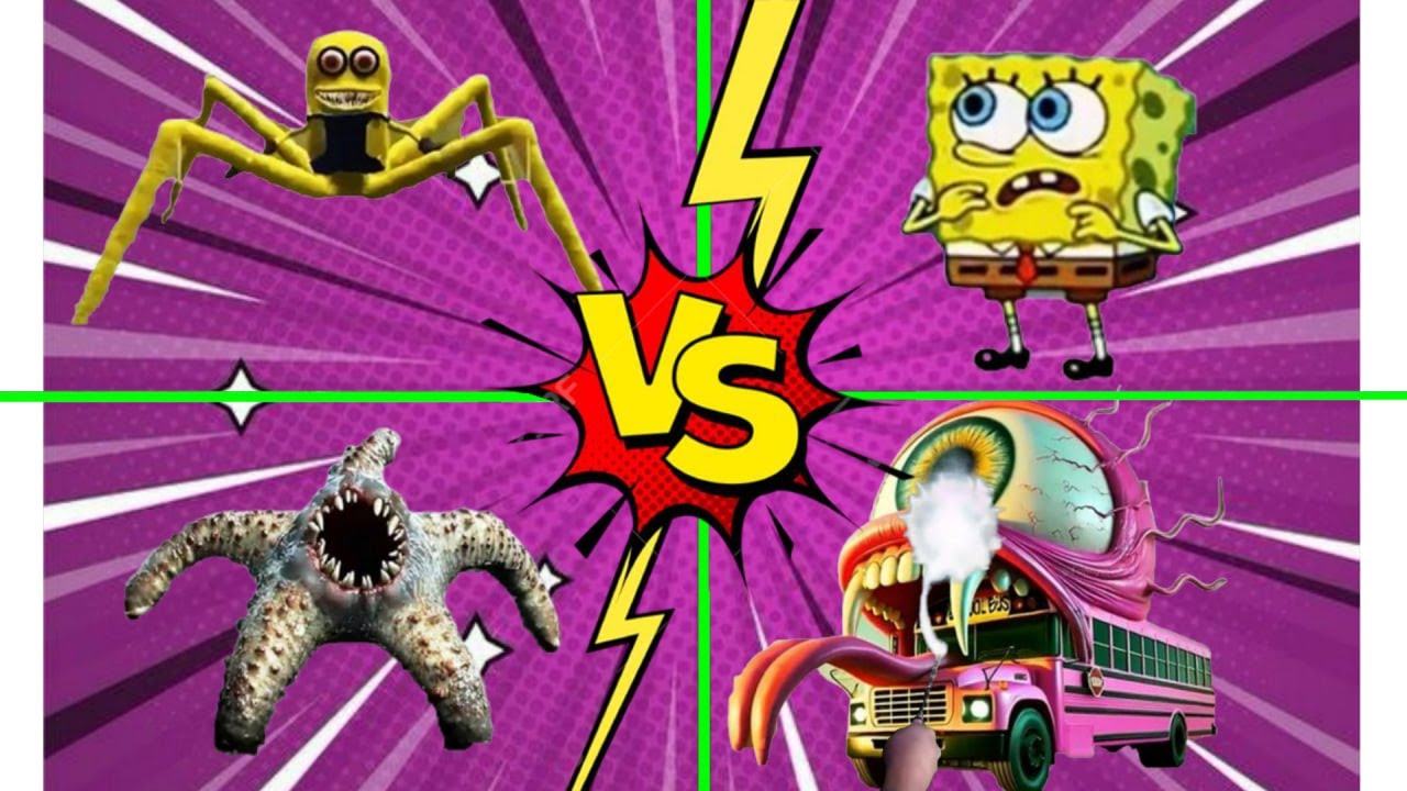 ⚡️School Bus Monster 🆚 Minion Zombie 🆚 Hungry star🆚 SpongeBOB🎶 Tiles Hop#8