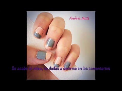 Tutoriel Nail Art Rose Et Gris Amber S Nails Youtube