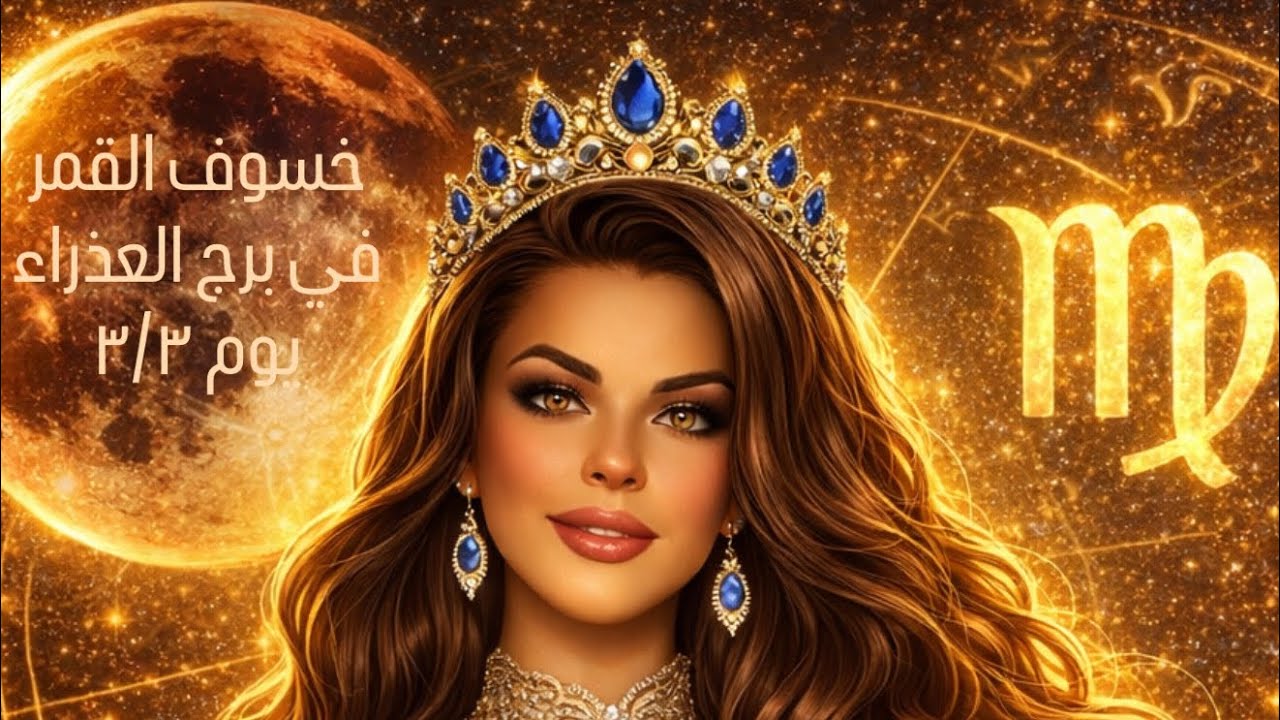 برج الميزان و خسوف القمر في برج العذراء يوم ٣/٣/٢٠٢٦ مع الملكة