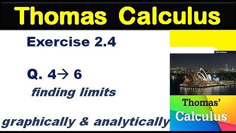 Thomas Calculus Exercise 2.4 Q. 4, 5, 6. finding limit graphically and analytically.