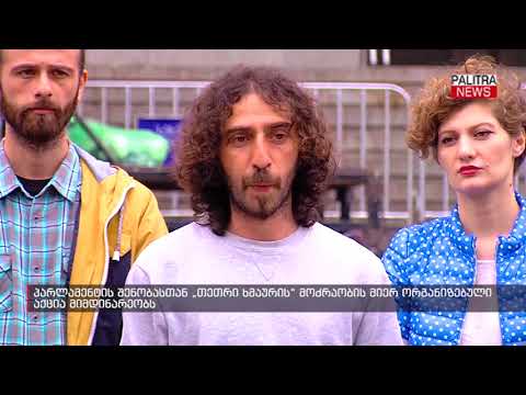 პარლამენტის შენობასთან თეთრი ხმაურის მოძრაობის მიერ ორგანიზებული აქცია მიმდინარეობს
