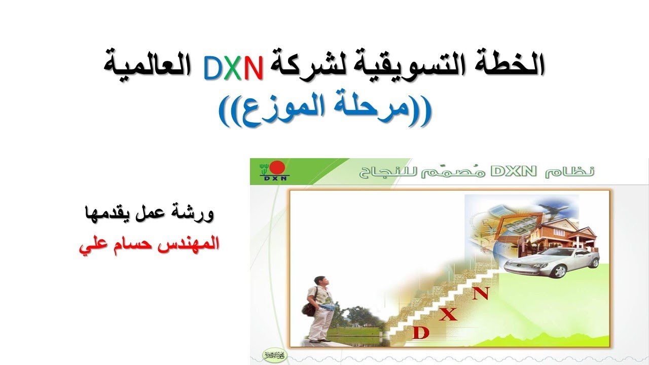 الخطة التسويقية لشركة dxn ( مرحلة الموزع ) ج2 ورشة عمل (للمهندس حسام علي )