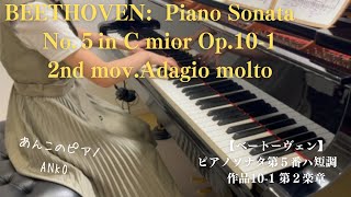 anko(中１)BEETHOVEN  Piano Sonatas No.５：ベートーヴェンピアノソナタ第５番ハ短調 作品10-１第２楽章