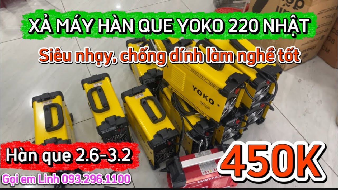 🔴GIẢM RẺ 400K🔴MÁY HÀN CÔNG TRÌNH 2.6-3.2 MÁY HÀN QUE YOKO 220 NHẬT CHÍNH HÃNG #kobe #mayhan #yoko