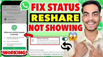 Fix WhatsApp Add To Status Problem | WhatsApp Mention Status Not Showing | WhatsApp Status Reshare