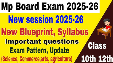 Mp Board New session 2025-26 | 10th 12th syllabus | 10th 12th Blueprint 2025-26 | Mp Board Exam 2026
